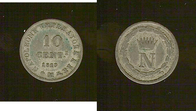 Italian Kingdom Napoleon 10 centesimi 1813M gF